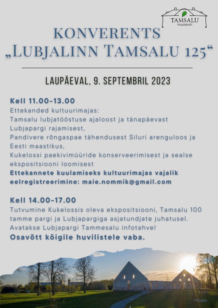 Konverents "Lubjalinn Tamsalu 125" 9. septembril 2023